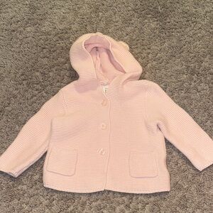 GAP Pink Knit Hooded Jacket for Kids 6-12m